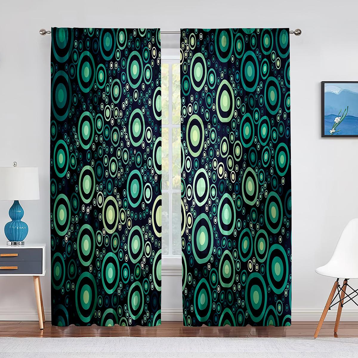 

Коричневые круги в горошек с рисунком Тюлевые оконные шторы для гостиной, спальни, современная кухня, прозрачная вуаль, шторы, украшение 1 PCS W250XH250cm&Rod Pocket