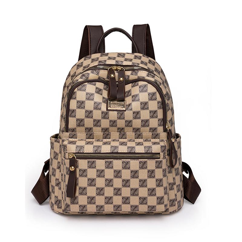 

Рюкзак с принтом, женский маленький рюкзак, дорожная сумка, кожаный рюкзак большой емкости коричневый