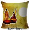 Retro African Cushion Cover Abstract Human Figure Design Warm Tone Soft Polyester Bedroom Decor Throw Pillow Case