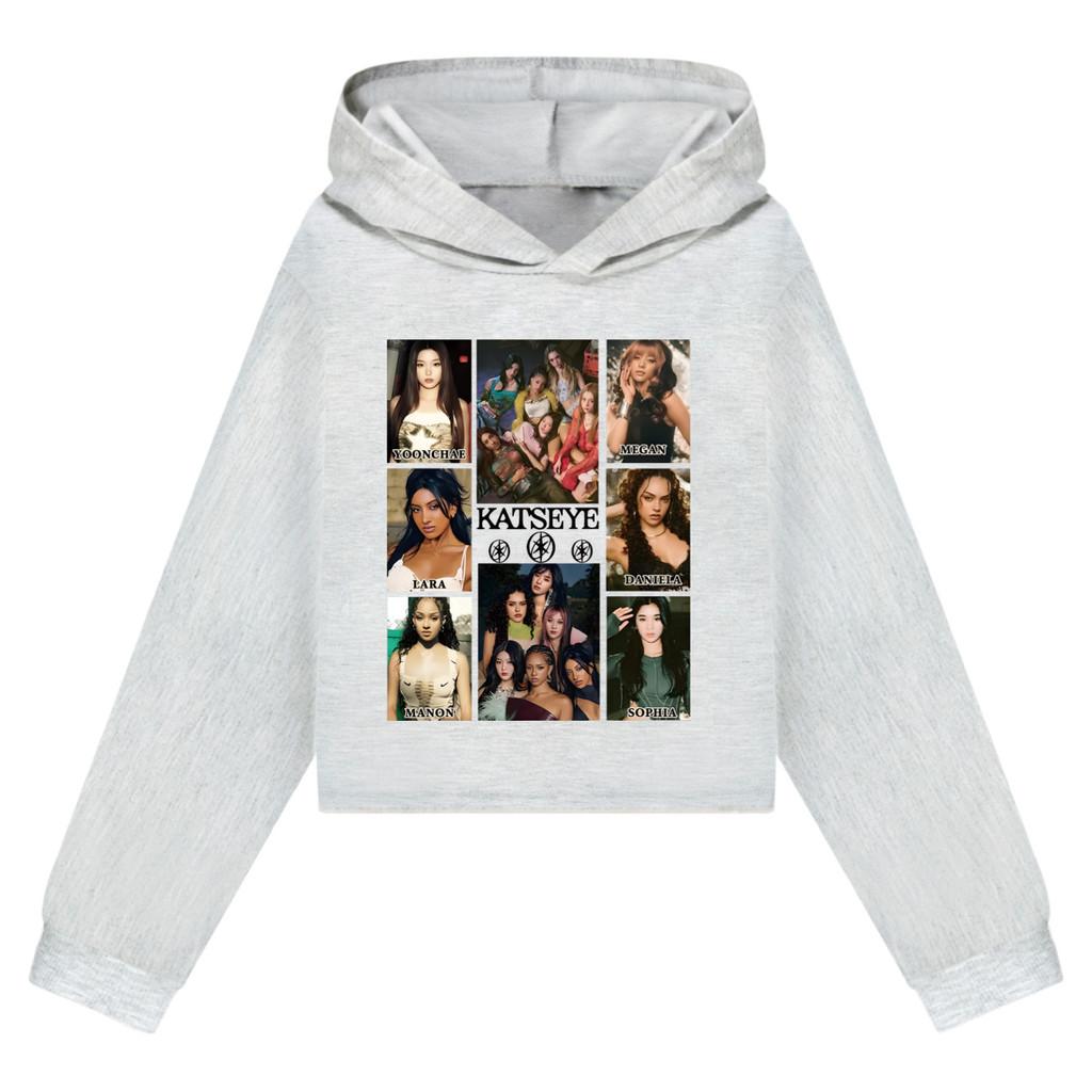 5352 Kids Girls KATSEYE Printed Casual Cotton Long Sleeves Hoodies