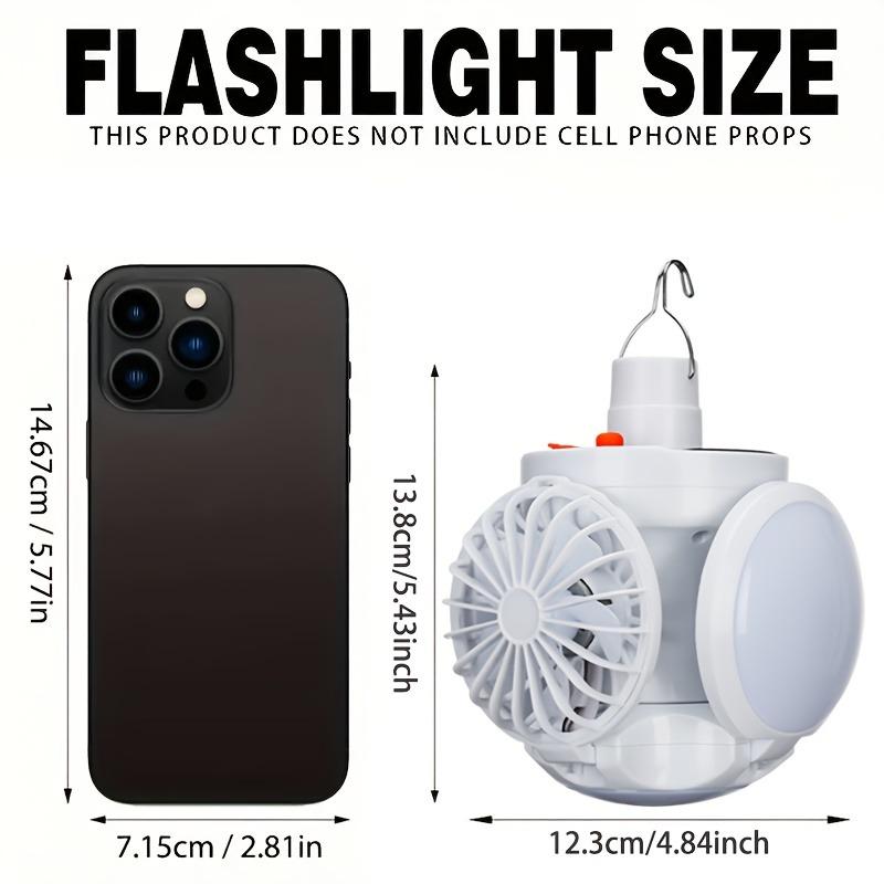 Adjustable Solar Camping Barbecue Fan Light 2-in-1 Multifunctional Hanging Tent Light Portable Suitable for Camping, Hiking, Outdoor Activities