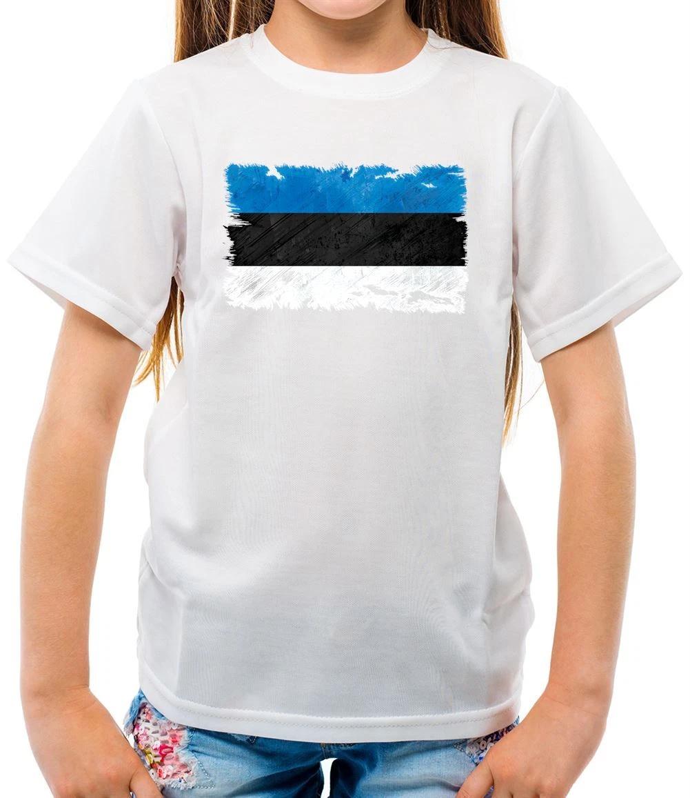 Estonia Grunge Flag - Kids T-Shirt - Tallinn Europe Country Estonian Travel 160