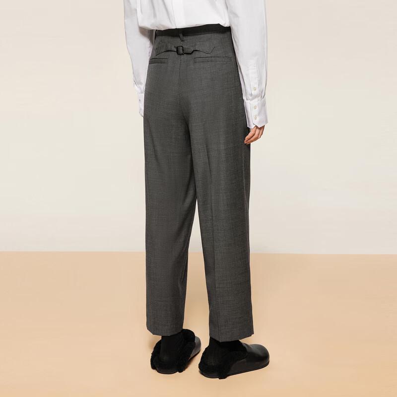 LESS Women's Merino Wool Tapered Cropped Trousers