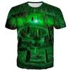 Summer Round Neck 3D Starlit Sky Print Top Fashionable Casual Short Sleeved Men's T-shirts