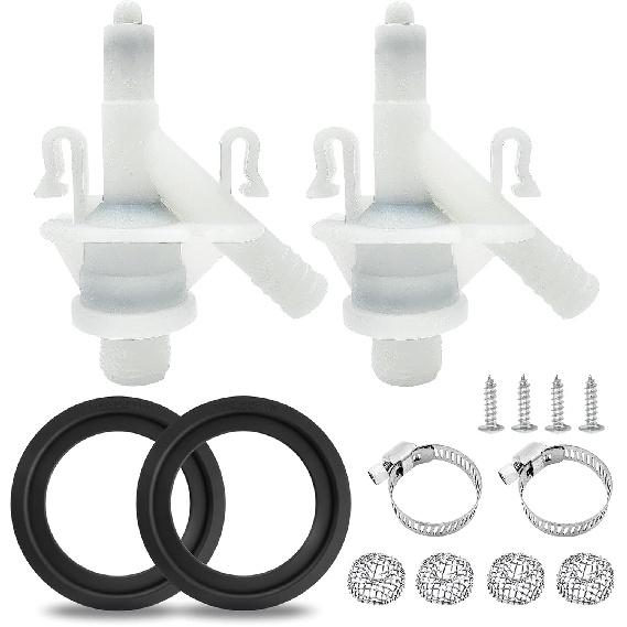 2er-Pack 385311641 Wasserhahn-Kit für Dometic Toiletten Serie 300, 301, 310, 311, 320, 321, Auslaufsicher, mit 2 Stück Toilettenspülkugel-Dichtung, Mühelos