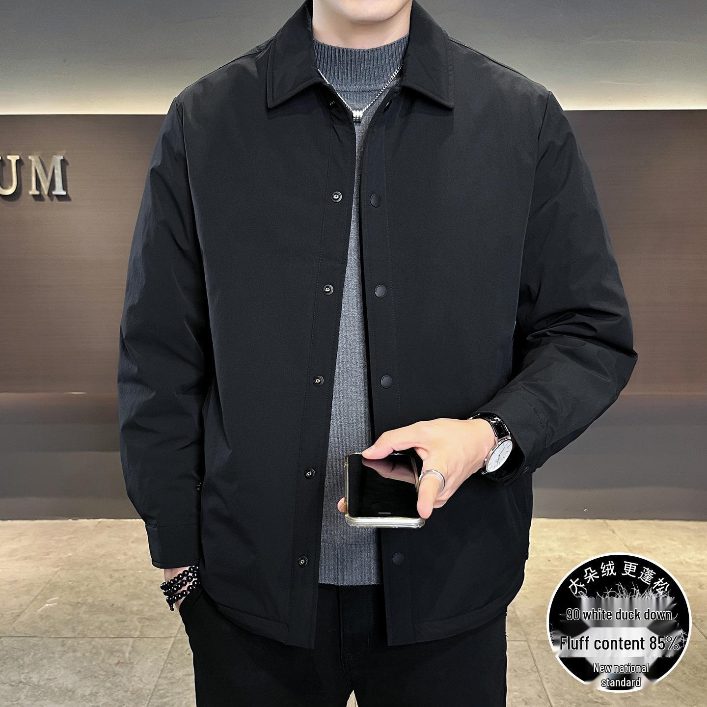 

Men s Winter Lightweight 90% White Duck Down Jacket XXXXL чорний