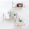 Floating Shelves Wall Mounted Wood Hanging Display Storage Beige S