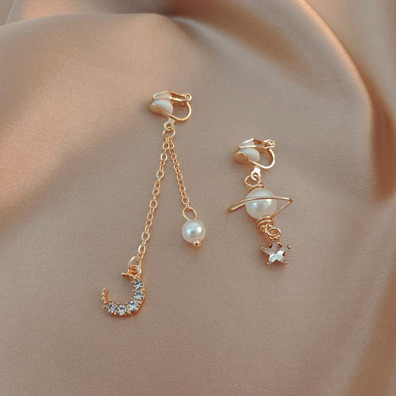 

Элегантные ретро клипсы с жемчужной кисточкой для непроколотых ушей