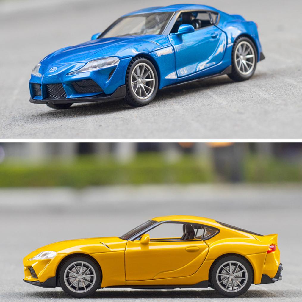 1/32 Scale Toyota GR SUPRA Sports Diecast Car Model Toy, Pull Back Toy Vehicle with Sound and Light for Kids Toddler Boys Girls Gift Collection