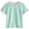 Summer Color-blocking Striped Short-sleeved T-shirt, Summer Dopamine Loose Slimming Plus-size Cover-up Top