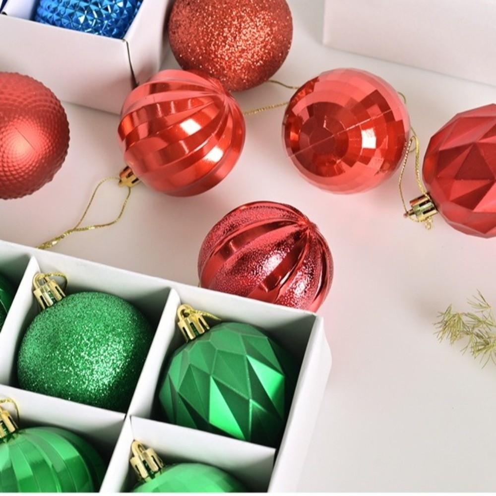 12Pcs/Set Shiny Christmas Ball 6CM Xmas Ornament Ball Durable Christmas Tree Balls  Home