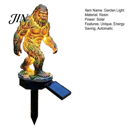 Solar Dragon Statue Light Garden Light, Savage Statue, Wild Man Sculpture, Three-dimensional Sculpture Resin Outdoor Night Decor for Patio Yard