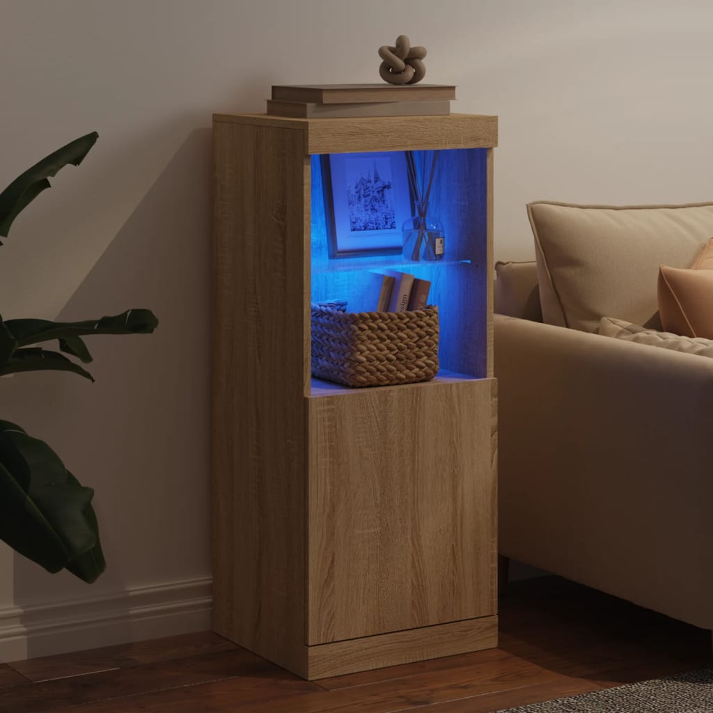 Vidaxl Szafka Z Oświetleniem Led, Dąb Sonoma, 41X37X100 Cm