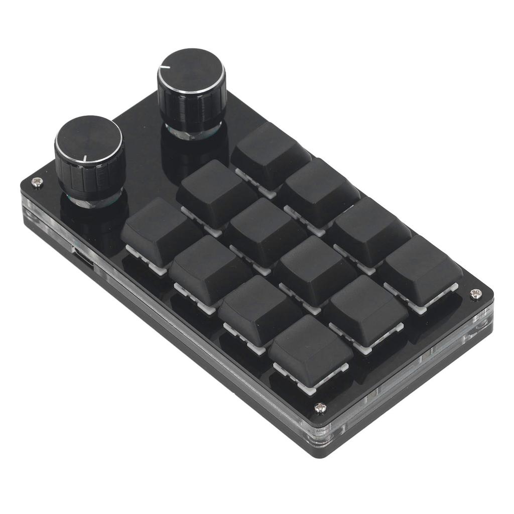 Macro Mechanical Gaming Keyboard 12 Keys 2 Knobs Programmable Wired Keyboard with Red Switch for