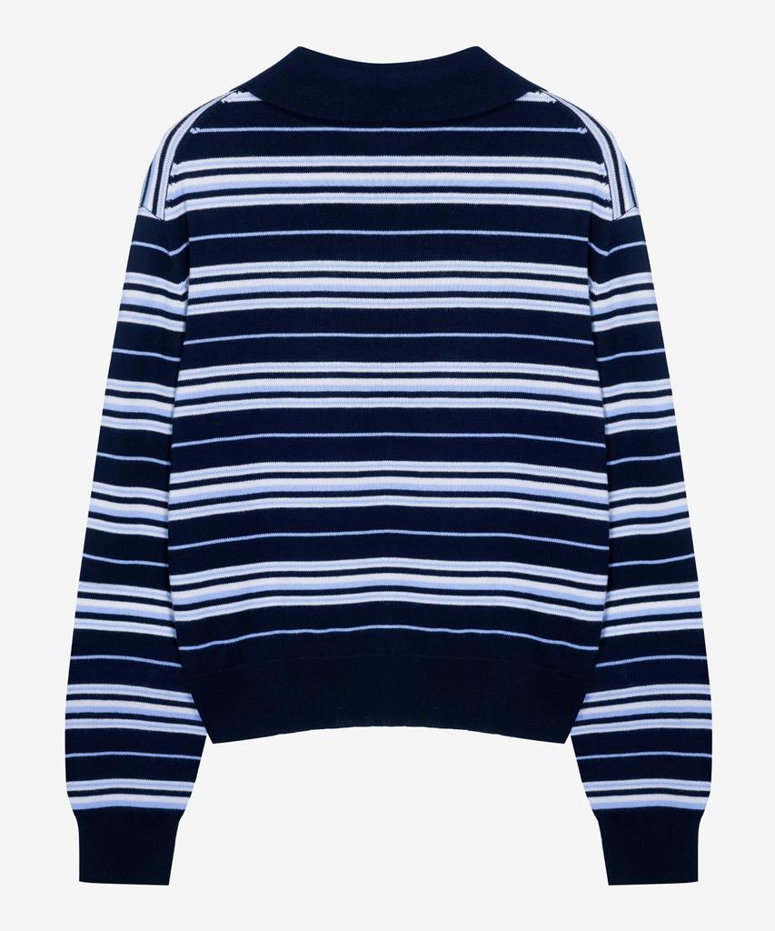 MIND BRIDGE WOMEN [W] Stripe Button Classic Collar Knit - 2 Colors