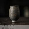Handmade Sprinkle Gold Coarse Teacup Retro Rust Glazed Master Cup Cup Saucer Set Tasting Tea Bowl with Cushion Kung Fu Teaset