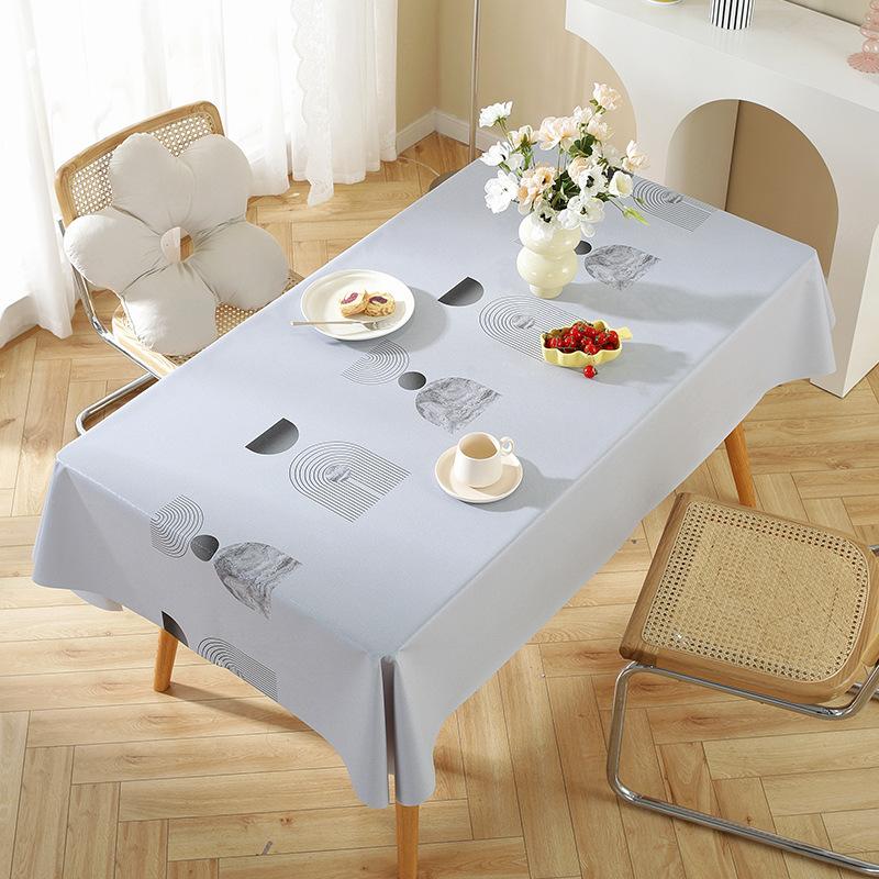 Tablecloth Fabric Waterproof And Oil-Proof Leave-In Rectangular Tablecloth Dining Table Cloth Coffee Table Pvc Student Desk Mat