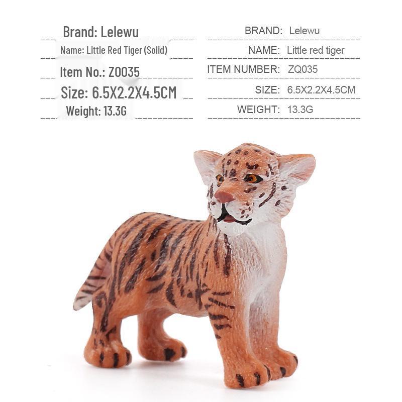 Hand-Painted Wild Animal Figures: Lion, Tiger Cub, Lynx, Leopard