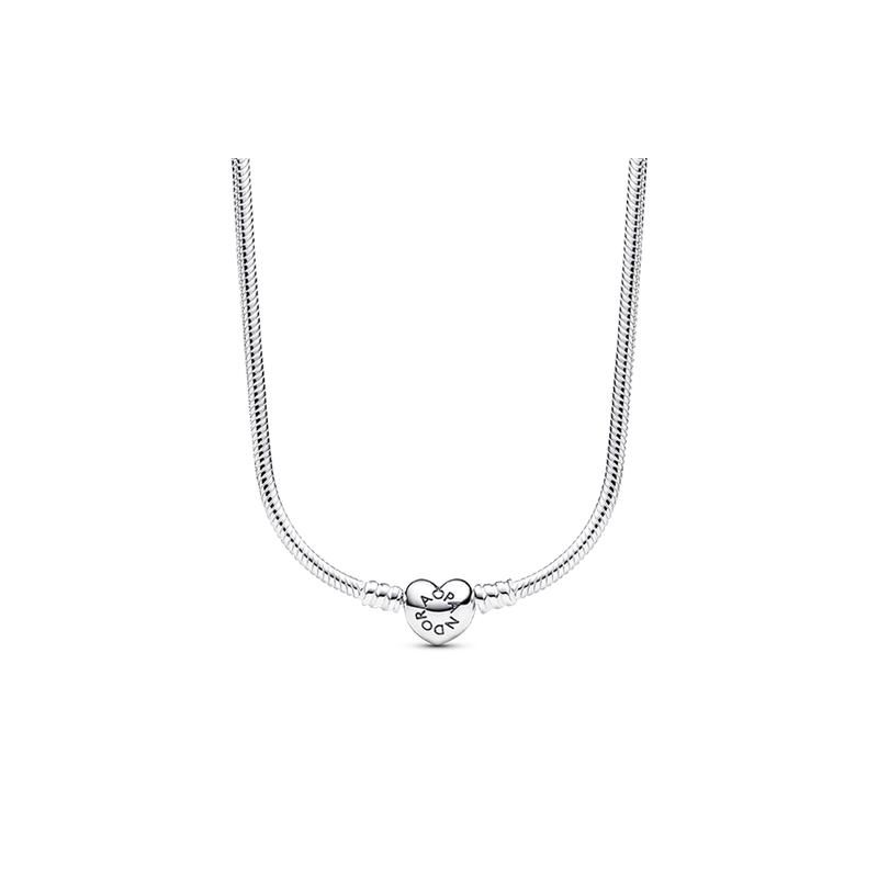 Pandora Moments Heart Shape Necklace Women s Silver 393091C00-45