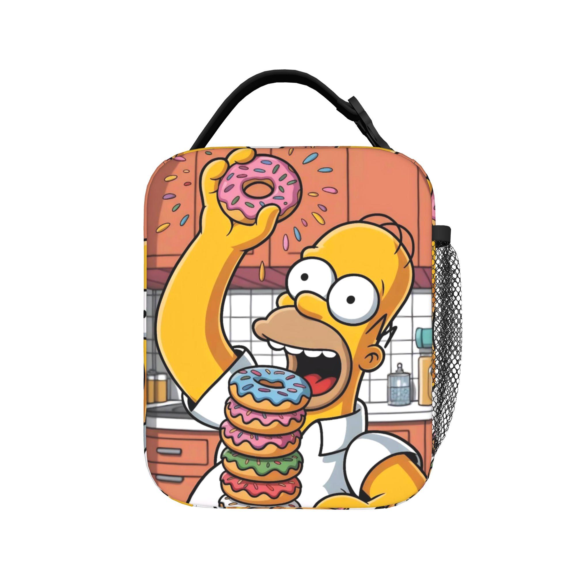 Anime S-Simpsonss Cartoon  Thermal Insulated Lunch Bag for Work  Portable Food Bag Men Women Thermal Cooler Lunch Boxes One Size