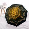 1pc Horse Mandala Automatic Folding Umbrella - Compact 8-Rib Design, Durable Plastic & Iron, Lightweight for Outdoor Daily Use116