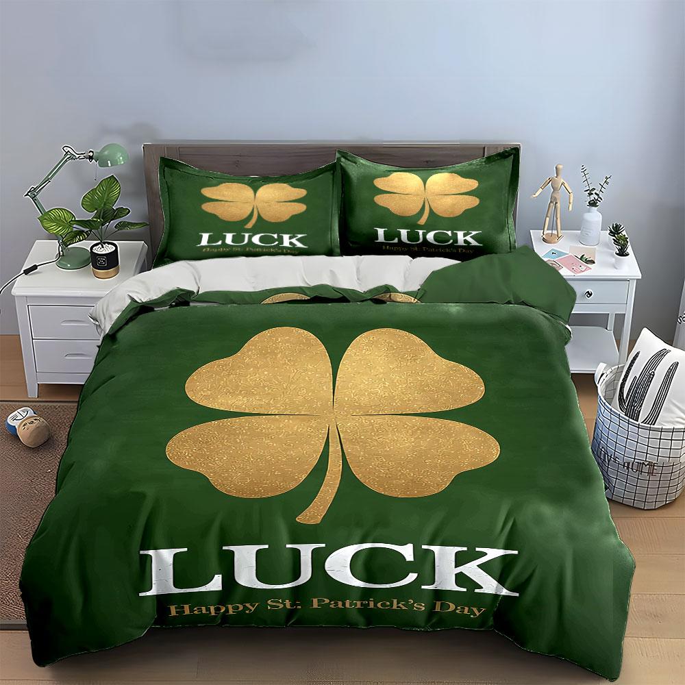 Luck Clover Bedding Set Bedding Duvet Cover Set Duvet Cover Pillowcases (1 * Duvet Cover 2 * Pillowcases, Without Duvet Insert)