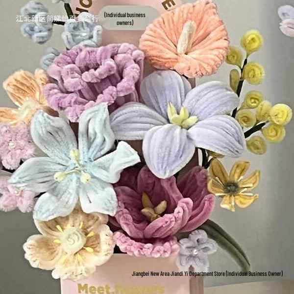 Kit de bouquet de fleurs avec attache torsadée fait main - Cadeau DIY pour enseignants et amis