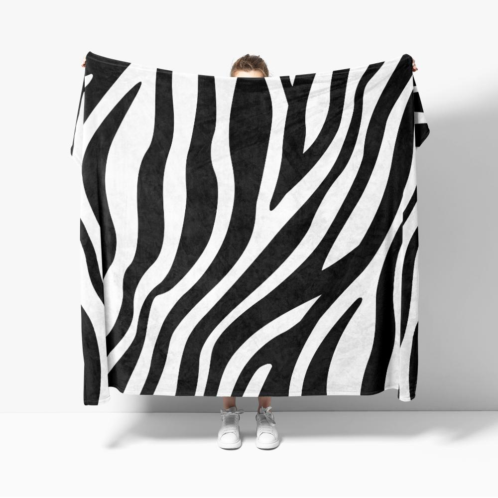 3D Zebra Stripe Pattern Flannel Blanket Warm Soft comforter Throw Blankets Bedroom Room Decor 75cmx90cm