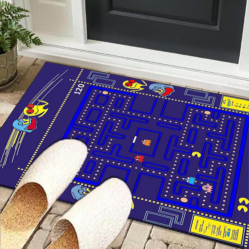 Pac game Adventure Office Rug Chair Mat, Game Carpet, Suitable for Front Door, Bedroom, Living Room, Desk, Holiday Gift