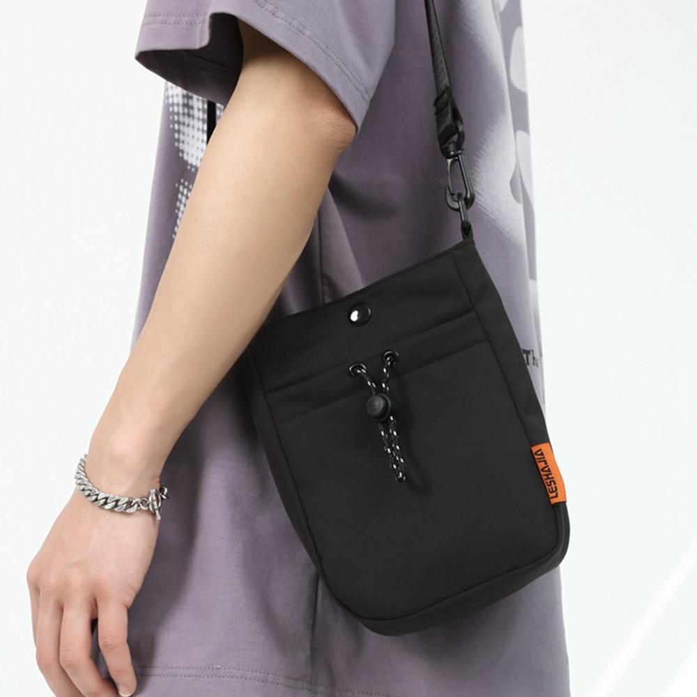 Casual Nylon Shoulder Bag Multifunctional Men Square Bag Portable Crossbody Phone Pouch Business