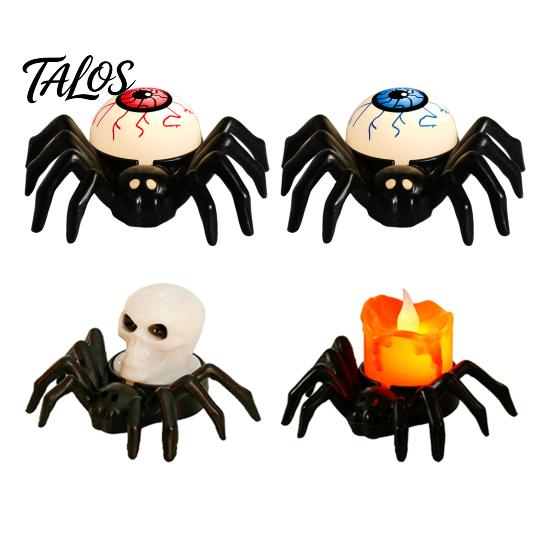 Spooky Home Decor for Halloween Spider Tea Light Candle, Battery Operated Flameless Flickering LED Fake Decorative Candles Fireplace Eyeball