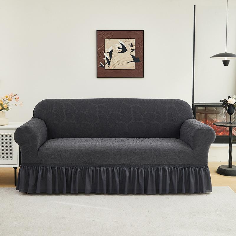 

Four Seasons Universal Jacquard Skirt Woven Leaf Series Sofa Cover Simple Modern Elastic Anti Cat Scratch Cover 90-140CM