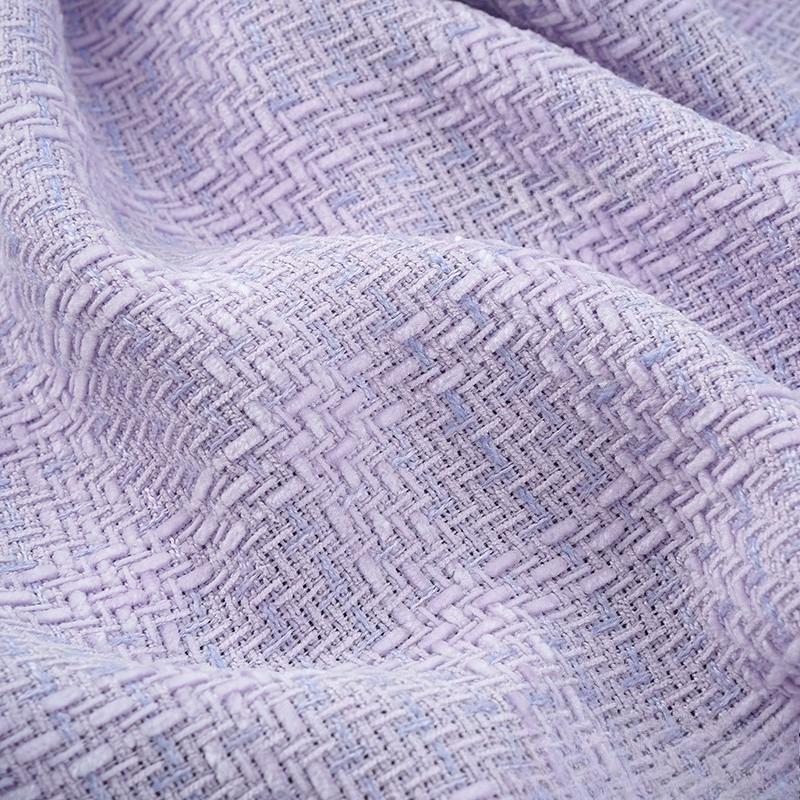 Woolen Tweed Plaid Chenille Fabric Woven Small Fragrant Fabric DIY Elegant Fashion Coat Skirt Designer