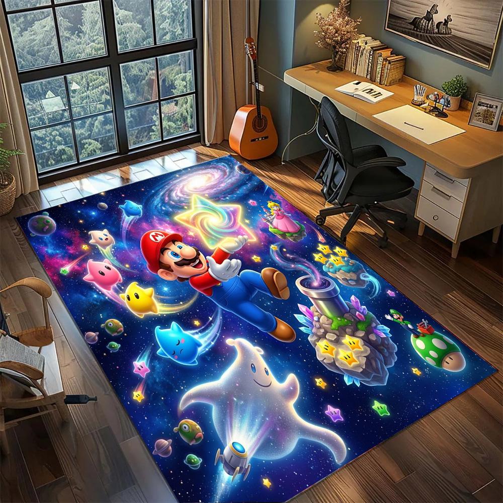 Super Mario Large Area Decorative Rug Carpet Non Slip Washable Floor Mat Gamer Bedroom Home.-TING