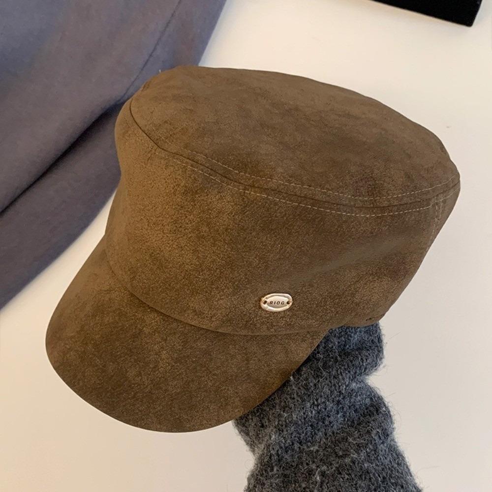 Vintage Suede Beret Flat Brim Beanie Cap Fashion Painter Berets  Women