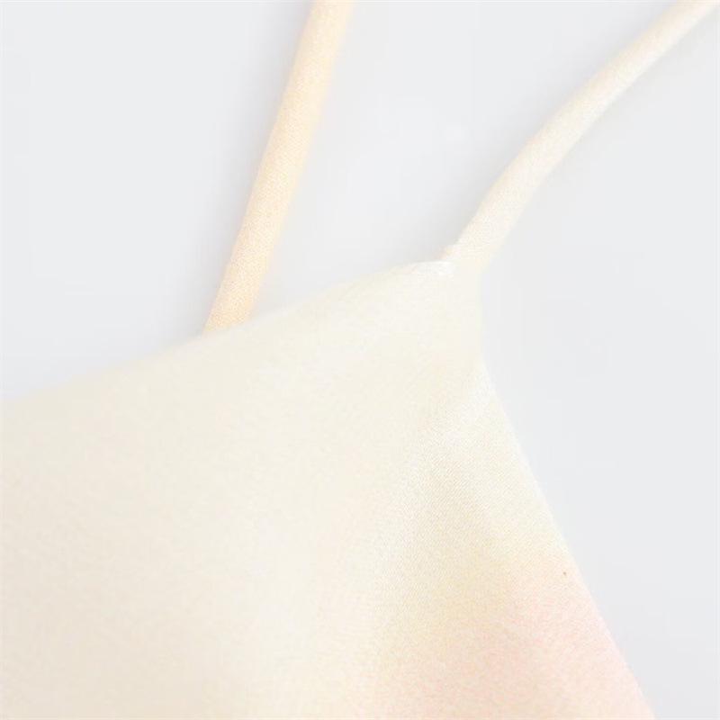 2025 New Summer Women's Metal Fabric Silk Satin Texture Dress