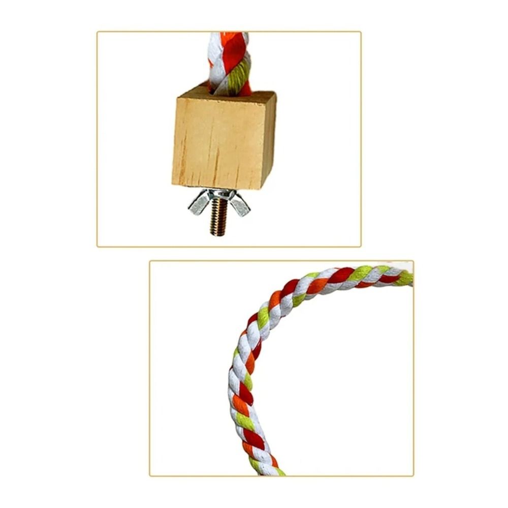 Elastic Pet Bird Bite Toys Wood Parrot Climbing Toys New Cotton Rope Toys