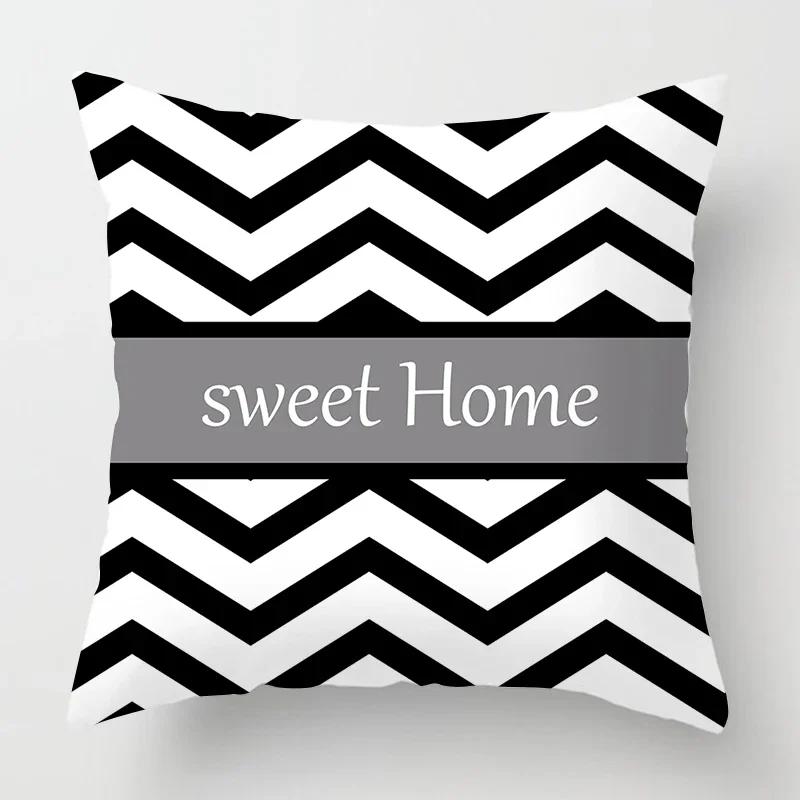 Nordic Black Sweet Home Pillowcase Home Decoration Living Room Sofa Decoration Pillowcase 40*40 Car Cushion Cover 50x50 60*60