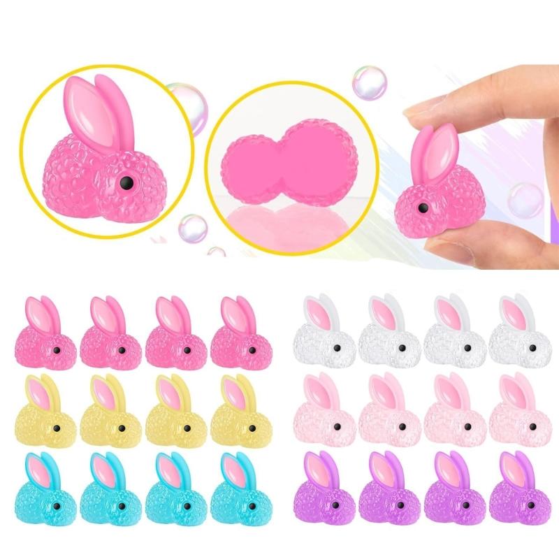 60 шт. смоляная светящаяся статуя кролика для внутреннего и наружного украшения мини — фото 7