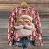 Women's Christmas Printed Casual Fashion Long Sleeve Round Neck Pullover Top