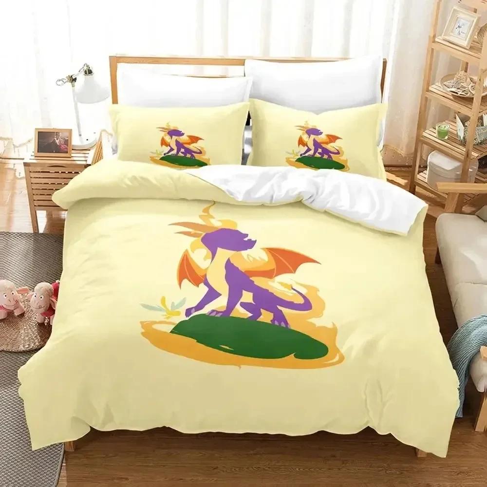 Spyro Reignited Triology Bettwäscheset für Erwachsene Jungen Bettbezug Bettset Einzelbett Twin Full Queen Bettwäscheset Weich und bequem