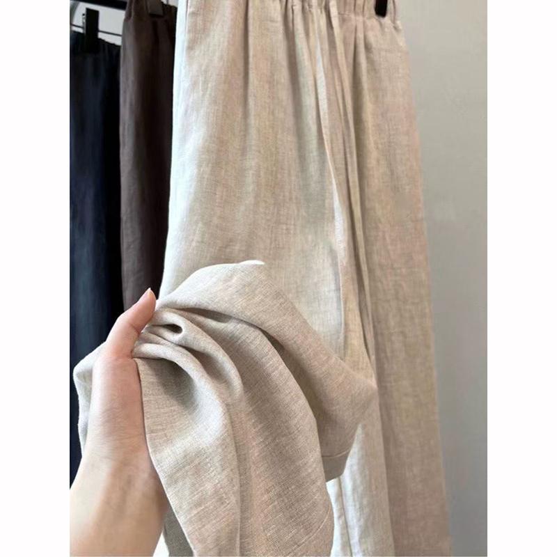 Pantalones de Mujer de Cintura Alta Pierna Ancha Verano Finos Sueltos Casuales Pantalones Harajuku