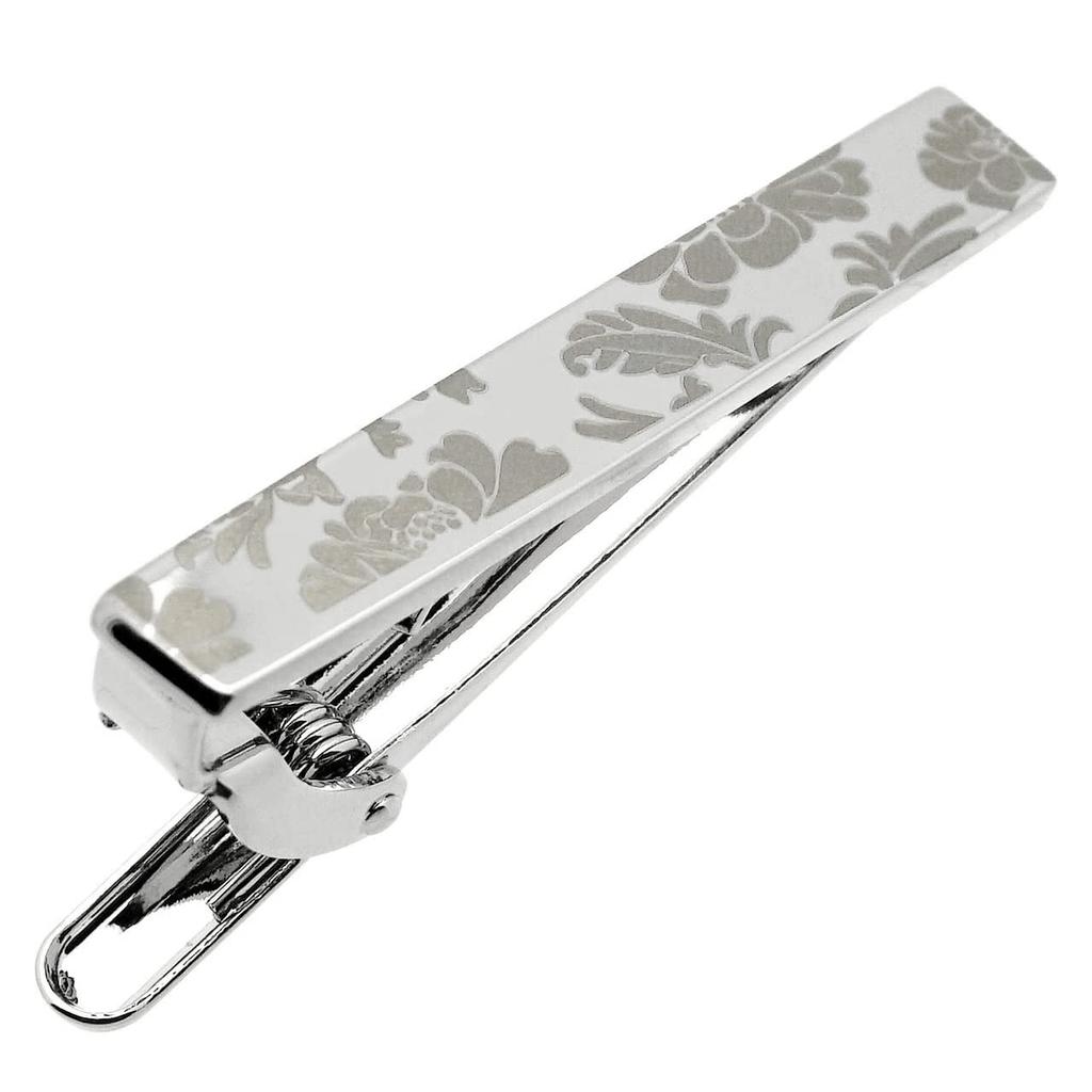 Silver flower tie tie tie pin n02784 clip, bar,