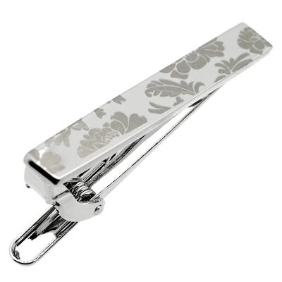 Silver Flower Tie Tie Tie Pin N02784 Clip, Bar,