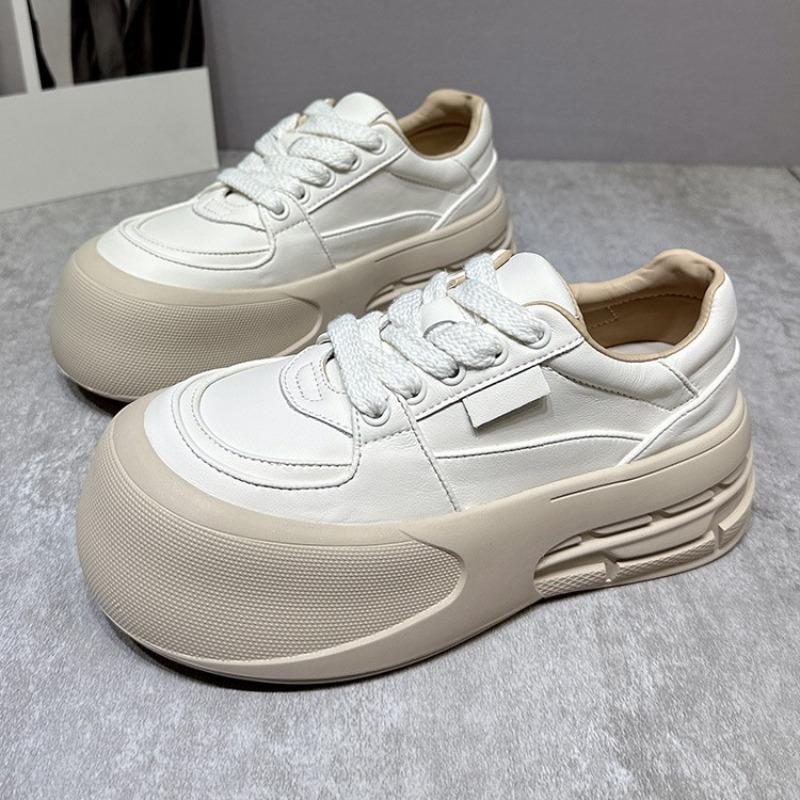 Ugly Cute Big-headed Bread Shoes Women's Autumn New Versatile Thick-soled Heightening with Wide-leg Sports and Leisure Board Shoes