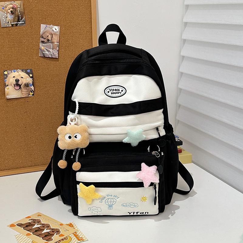 Schoolbag Korean version sweet schoolbag girls junior high school simple versatile large capacity backpack high school female college backpack