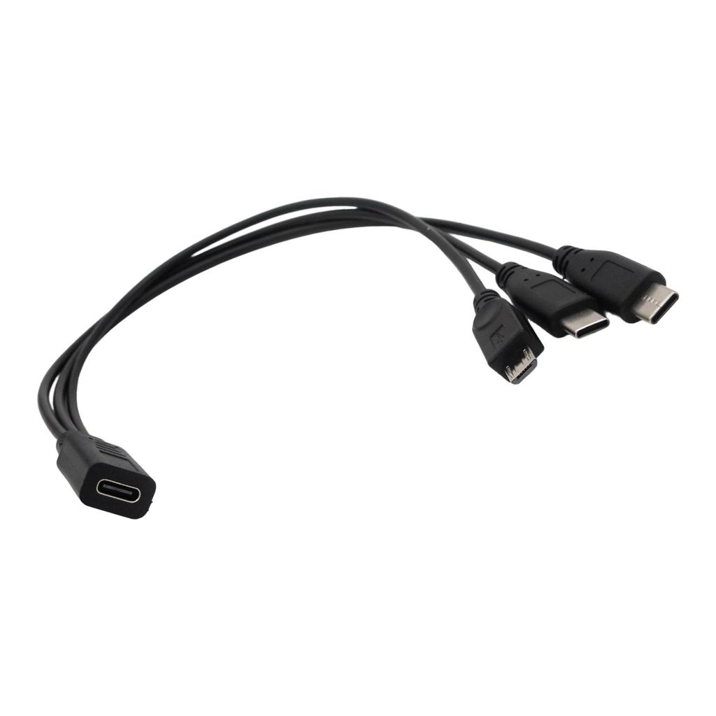 USB C Cable Simultaneous Charging Multiple Device Type C to Type C/Micros 5pin/Mini 5pin Fast Charging & Data Transfer