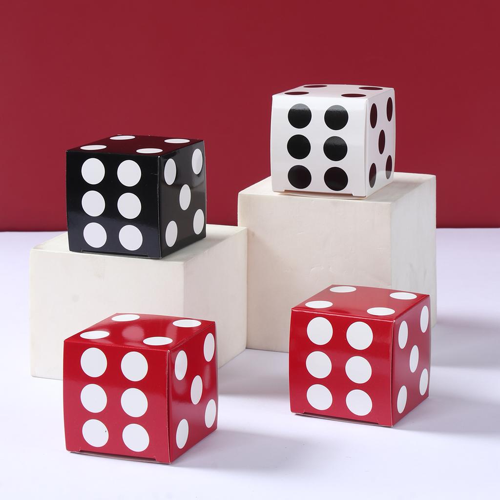 12Pcs Candy Dices Boxes Christmas Dices Red Black Dices Candy Boxes For Home 2024 Christmas Party Outdoor Board Game Dices Toys