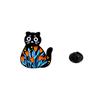 Cute Black Flower Cat Design Enamel Brooches Floret Kitty Metal Pins For Backpack Clothes Decoration Gift For Pet Lovers