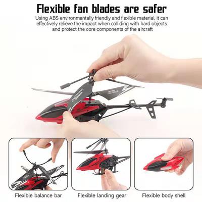 Remote Control Helicopter Toy 2.5 Channel Automatic Obstacle Induction LED Cordless Rechargeable Lightweight